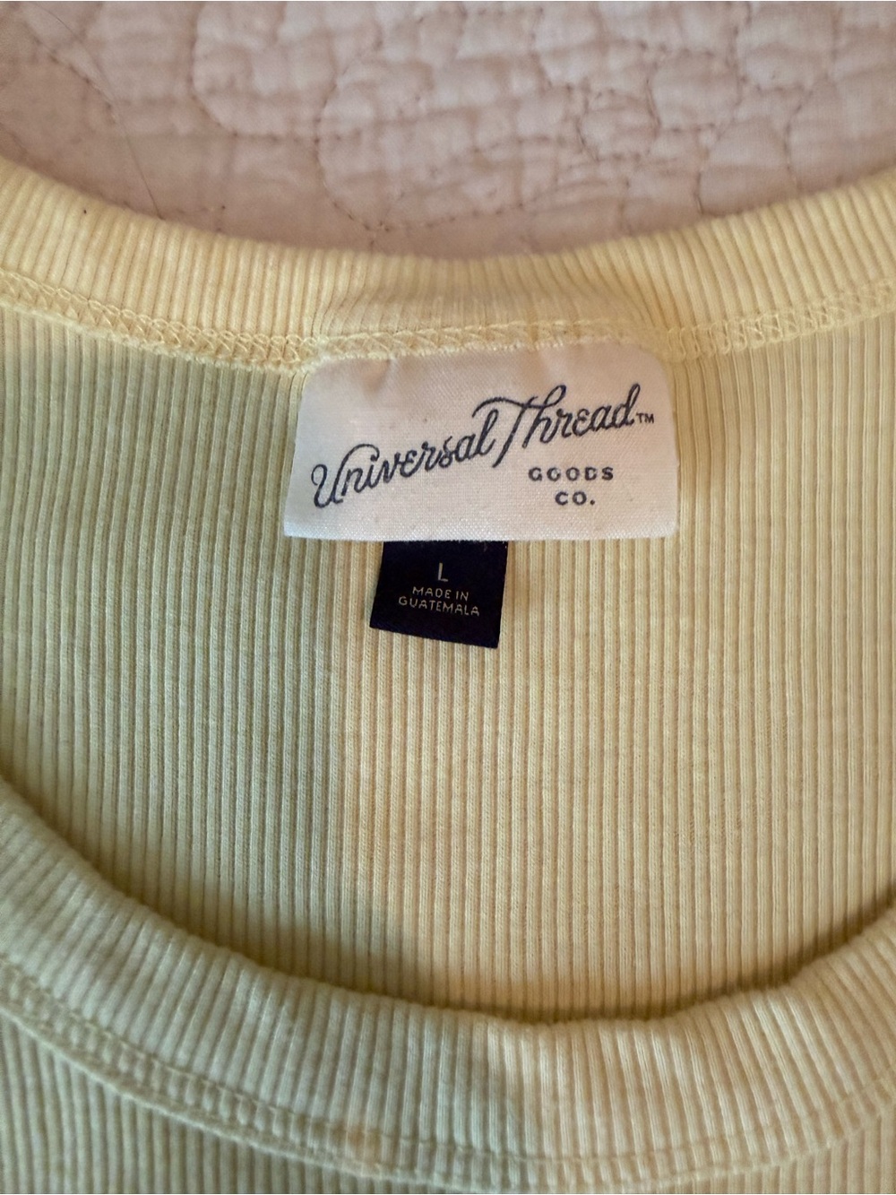 Universal Thread Pale Yellow Ribbed Tank Top - Picture 2 of 2